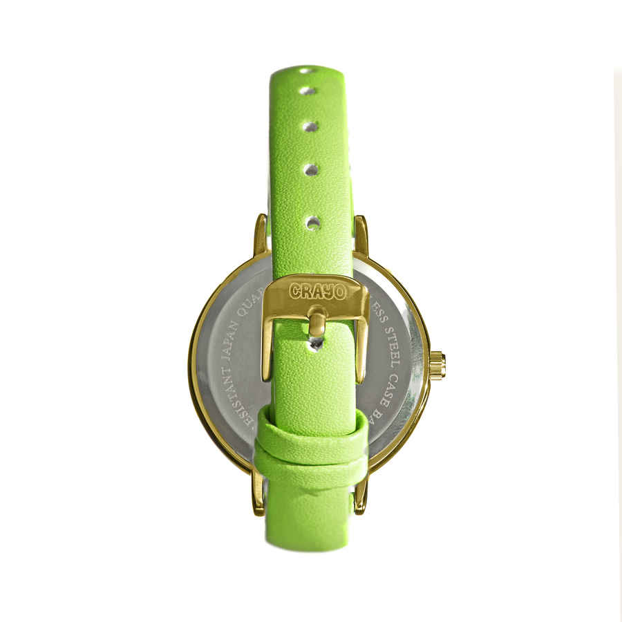 Shop Crayo Dot Quartz Green Dial Unisex Watch Cracr5903 In Gold Tone / Green