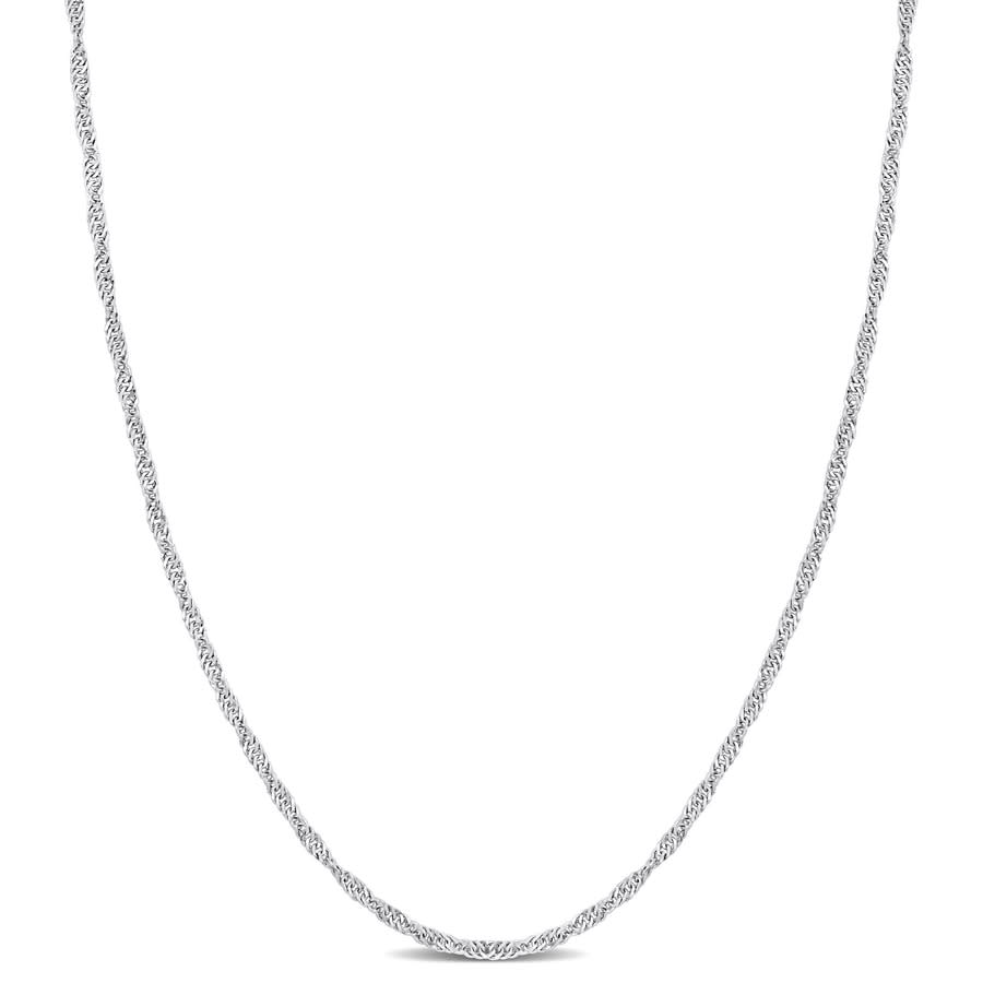 Amour Singapore Chain Necklace In Platinum In White