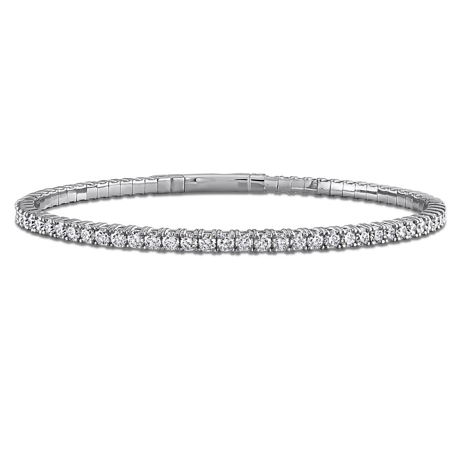 Created Forever 4 CT tW Lab Grown Diamond Bangle in 14k White Gold - 7 in