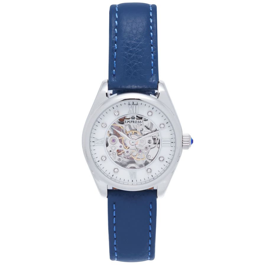 Empress Magnolia White Dial Ladies Watch Empem3604 In Blue / Silver / White
