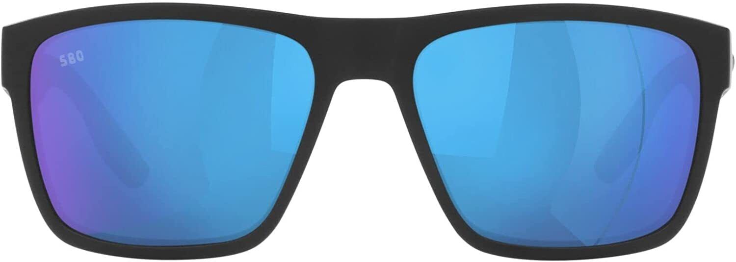 Costa Del Mar Paunch Xl Blue Mirror Polarized Glass Square Mens Sunglasses 6s9050 905001 59 In Black / Blue