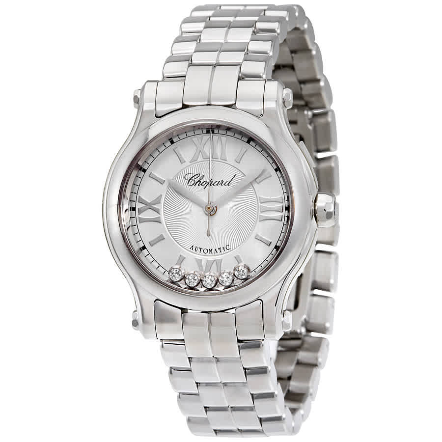 Chopard Happy Sport Automatic Silver Dial Ladies Watch 278573-3002 In Silver Tone