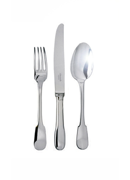 Christofle Silver Plated Cluny Serving Fork 0016-007 In Silver