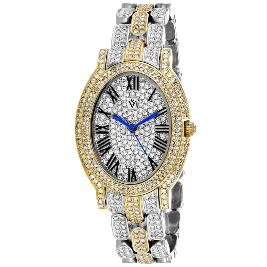 Shop Christian Van Sant Amore Quartz Silver Dial Ladies Watch Cv7233 In Two Tone  / Blue / Gold Tone / Silver / Yellow