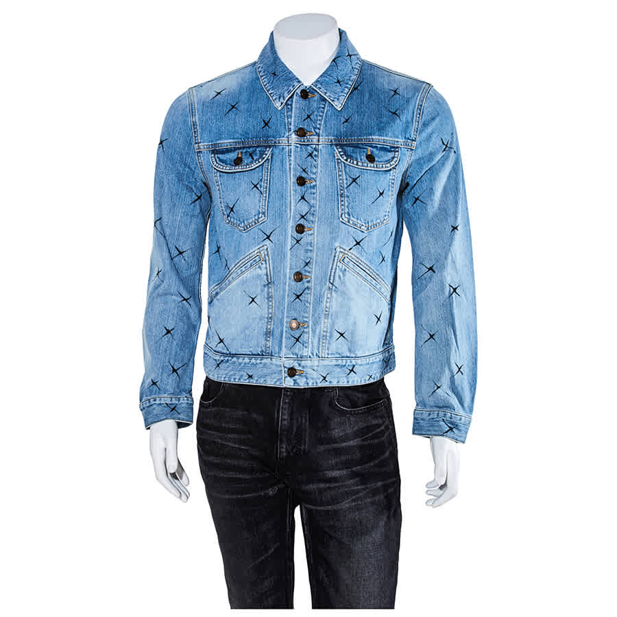 Saint Laurent Mens Ocean Blue Jacket Denim