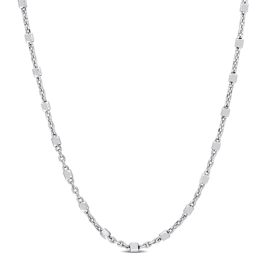 Amour Bead Chain Necklace In Sterling Silver In White