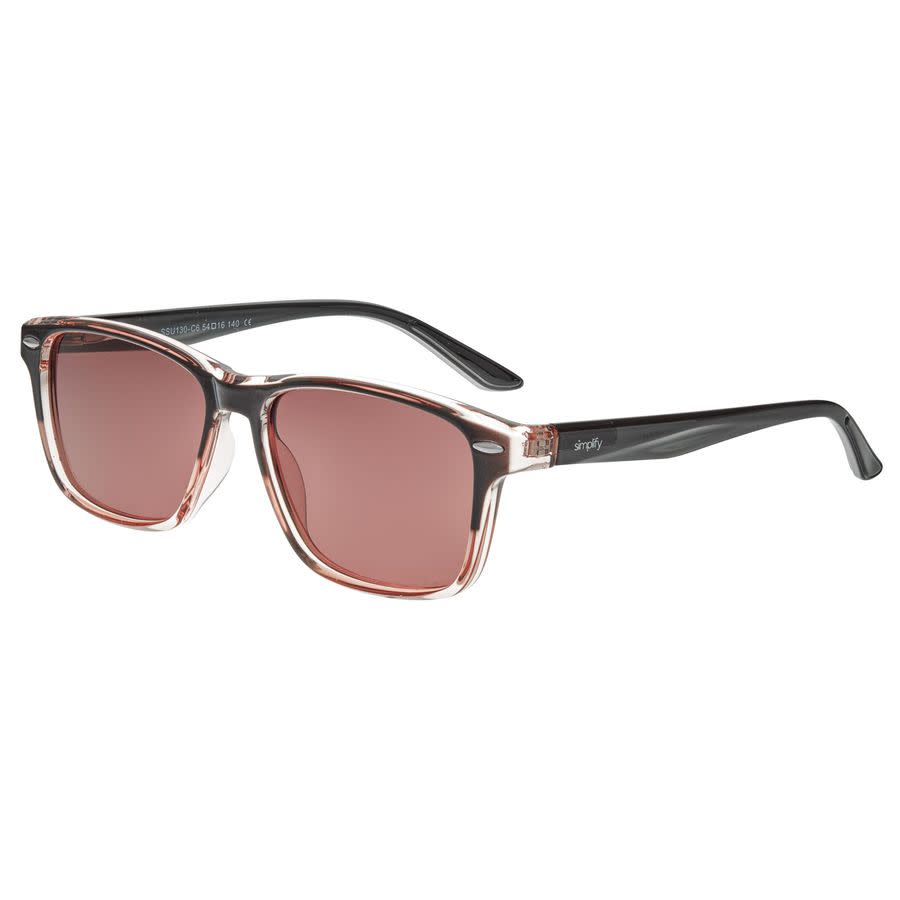 SIMPLIFY SIMPLIFY UNISEX PINK SQUARE SUNGLASSES SSU130-C6