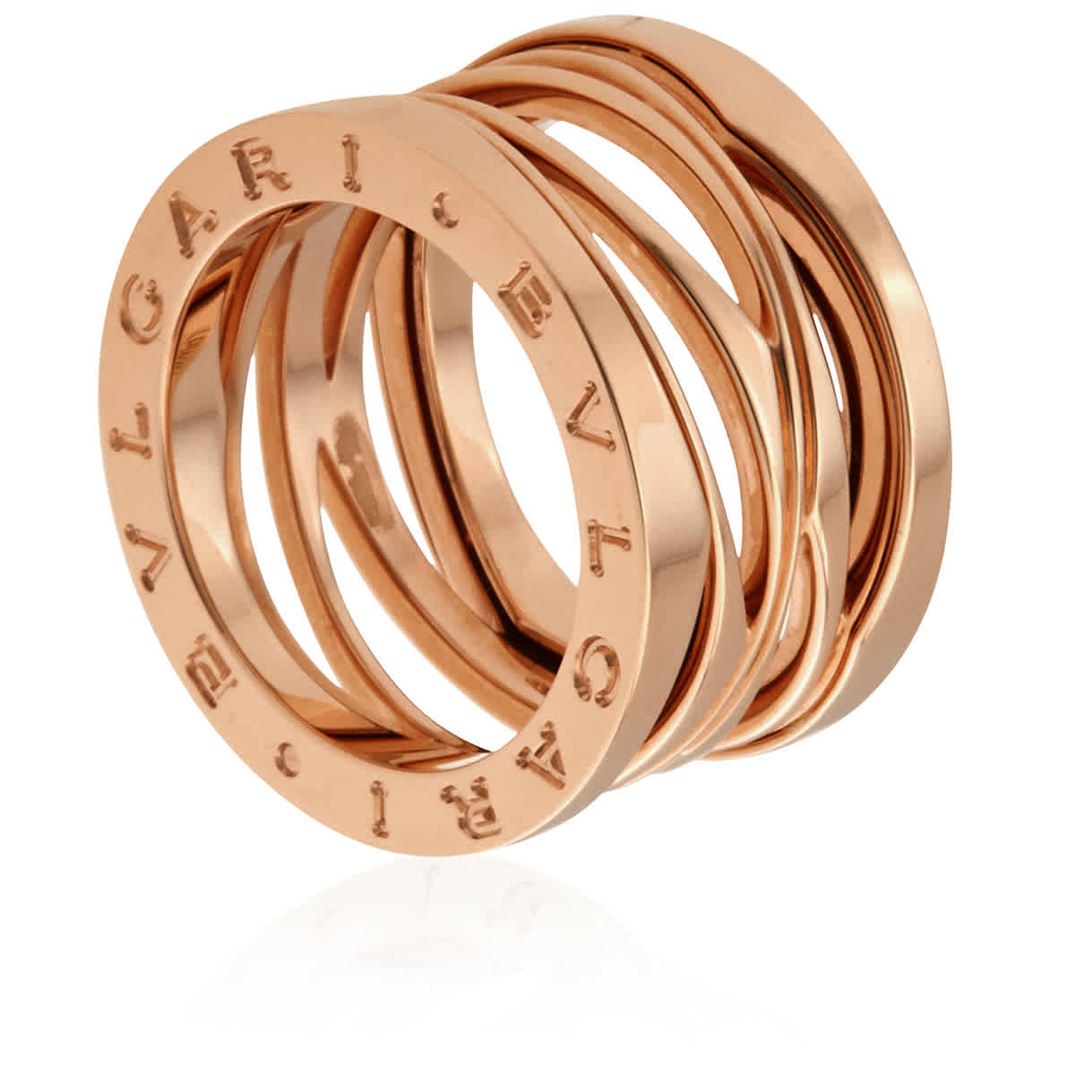 Bvlgari B.zero1 Design Legend 4-band Ring In 18 Kt Rose Gold In