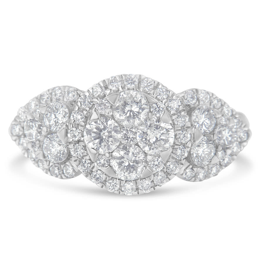 Haus Of Brilliance 14k White Gold 1 1/2ct Tdw Cocktail Cluster Diamond Ring (h-i In Gold Tone,white