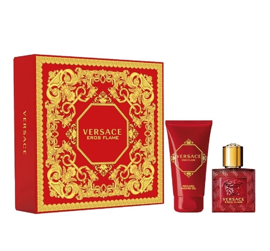 Versace Mens Flame Gift Set Fragrances 8011003870813 In Black / Lemon