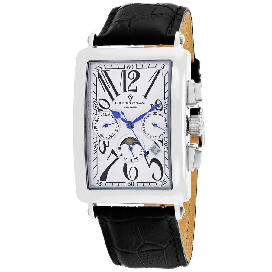 Christian Van Sant Prodigy Automatic White Dial Mens Watch Cv9131 In Black / Blue / White