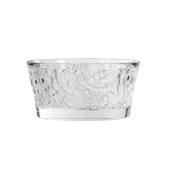 Lalique Merles Et Raisins Clear Crystal Bowl