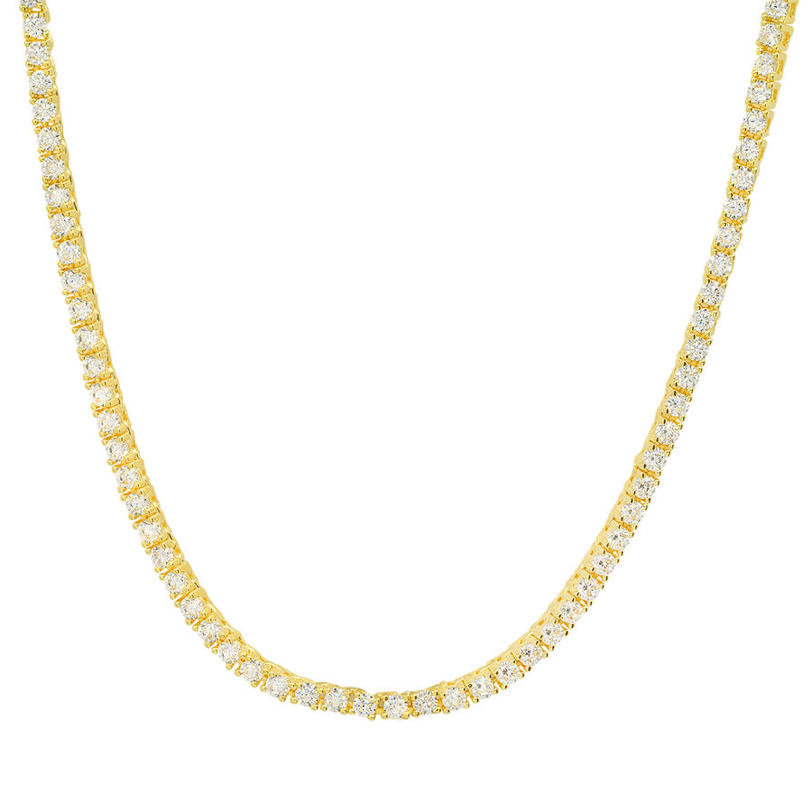 Kylie Harper Gold Over Silver Cubic Zirconia Cz Tennis Necklace In Gold-tone