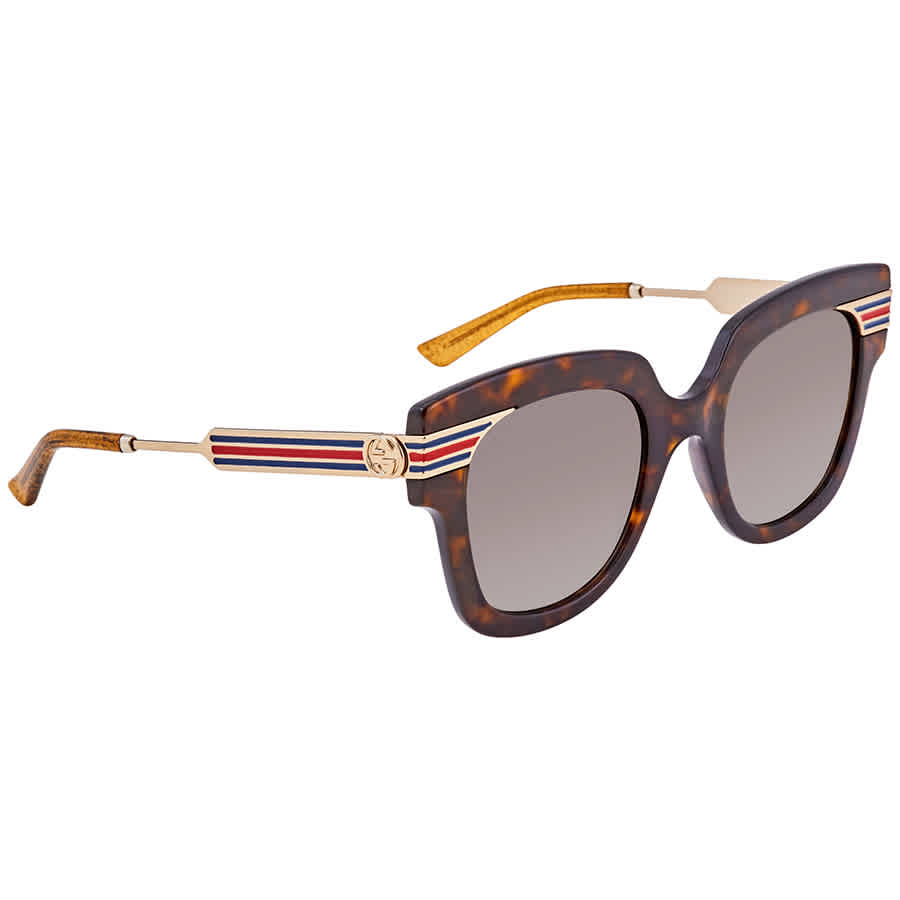 GUCCI GREY BROWN SHADED SQUARE LADIES SUNGLASSES GG0281S 002 50