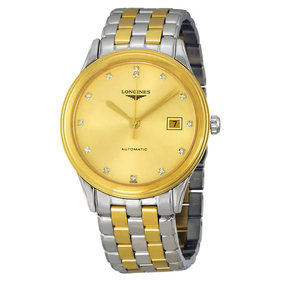 Longines Flagship Automatic Gold Dial Mens Watch L4.874.3.37.7 In Gold Tone,silver Tone,two Tone