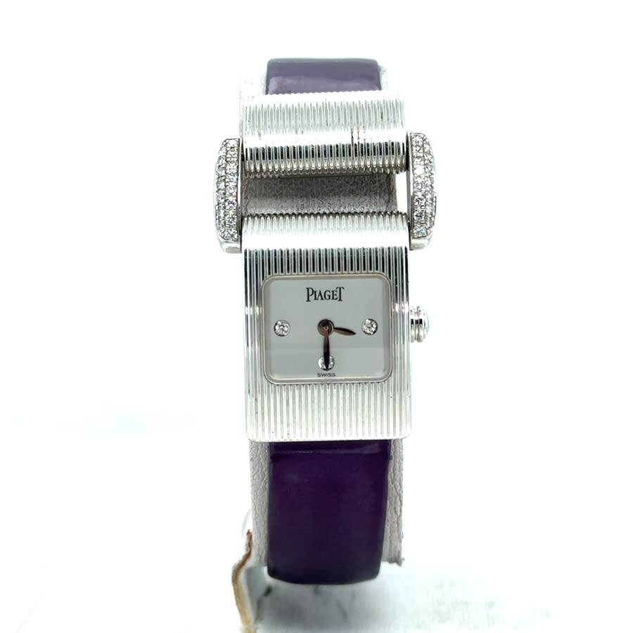 Pre-owned Piaget Miss Protocole Ladies Quartz Watch 5222 In Gold / Gold Tone / Purple / Silver / White