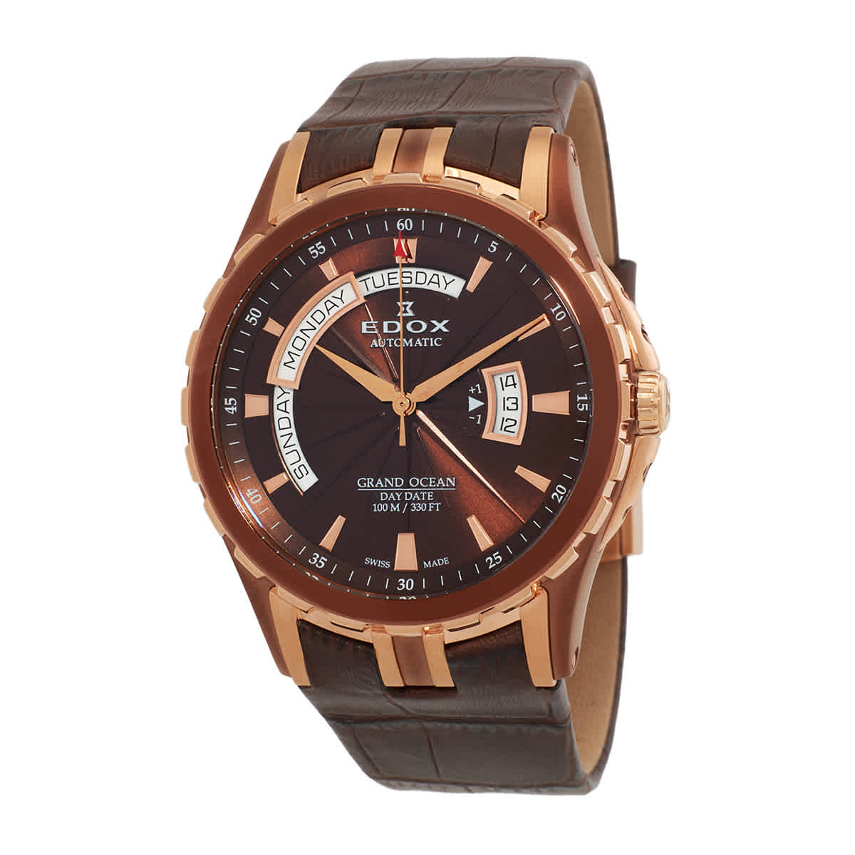 Edox - Edox Grand Ocean Automatic Brown Dial Mens Watch 83006 357