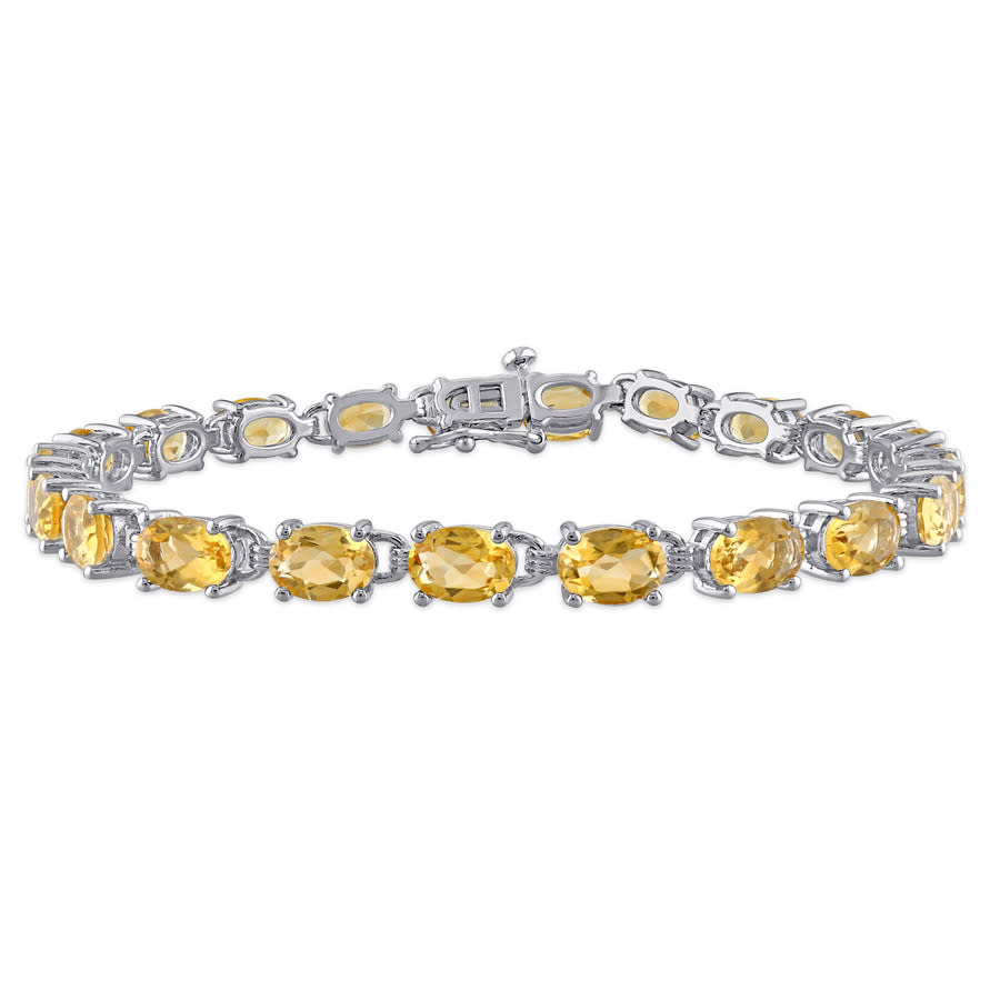 Amour 14 3/4 Ct Tgw Citrine Bracelet In Sterling Silver In White