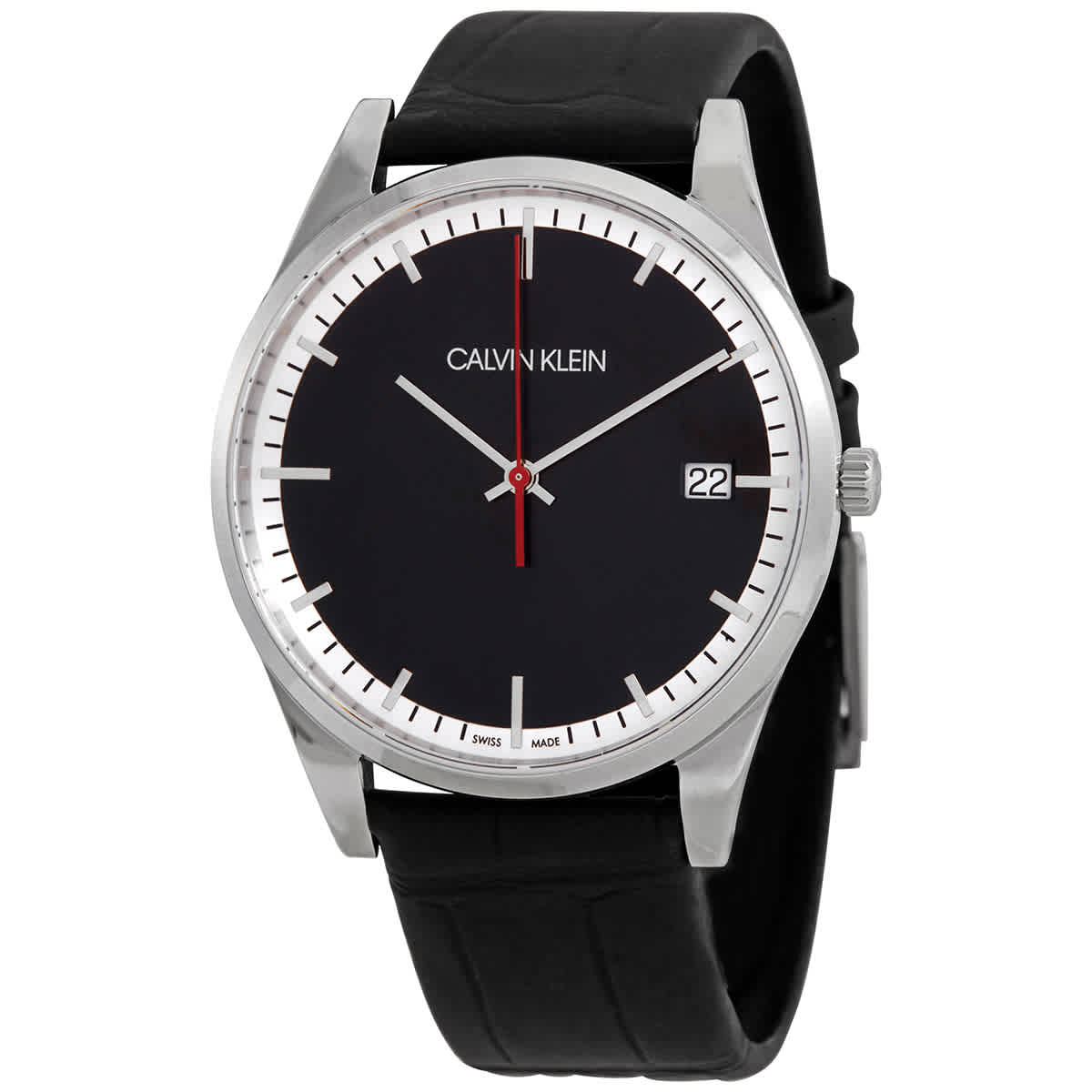Calvin Klein Time Quartz Black Dial Mens Watch K4n211c1 In Black,silver Tone