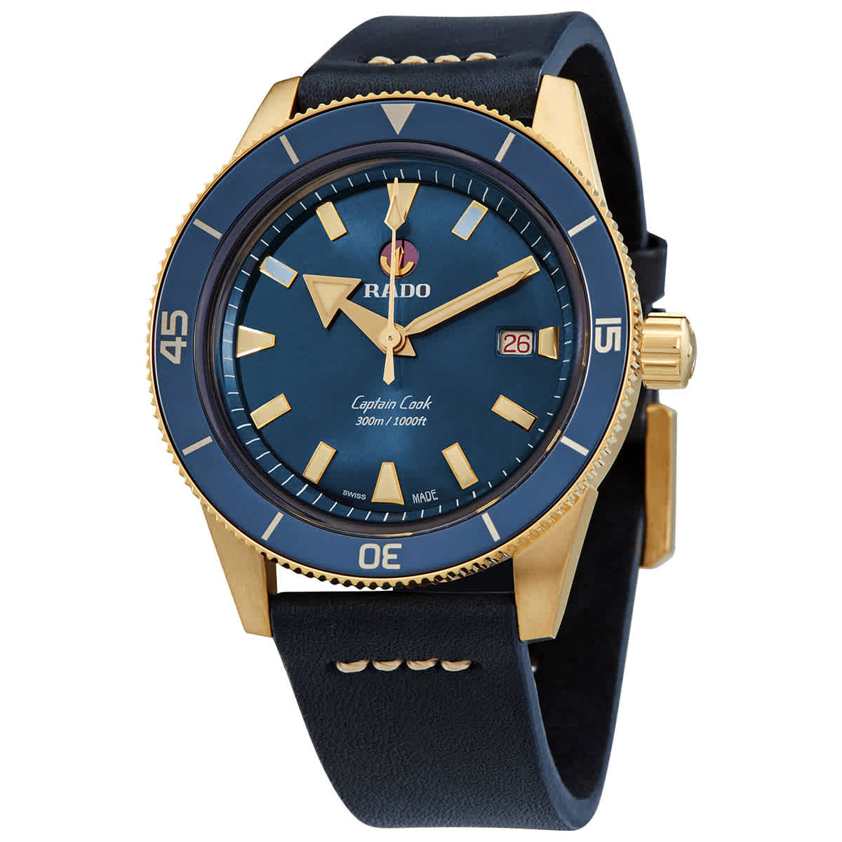 Sport Tech GMT 45MM Yellow Gold Black Guilloché Dial Mens Watch, Other