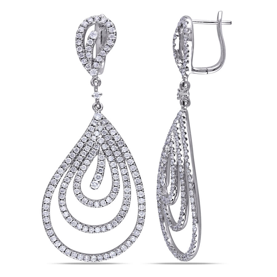 Amour 3 Ct Diamond Tw Fashion Post Earrings 14k White Gold Gh Si1