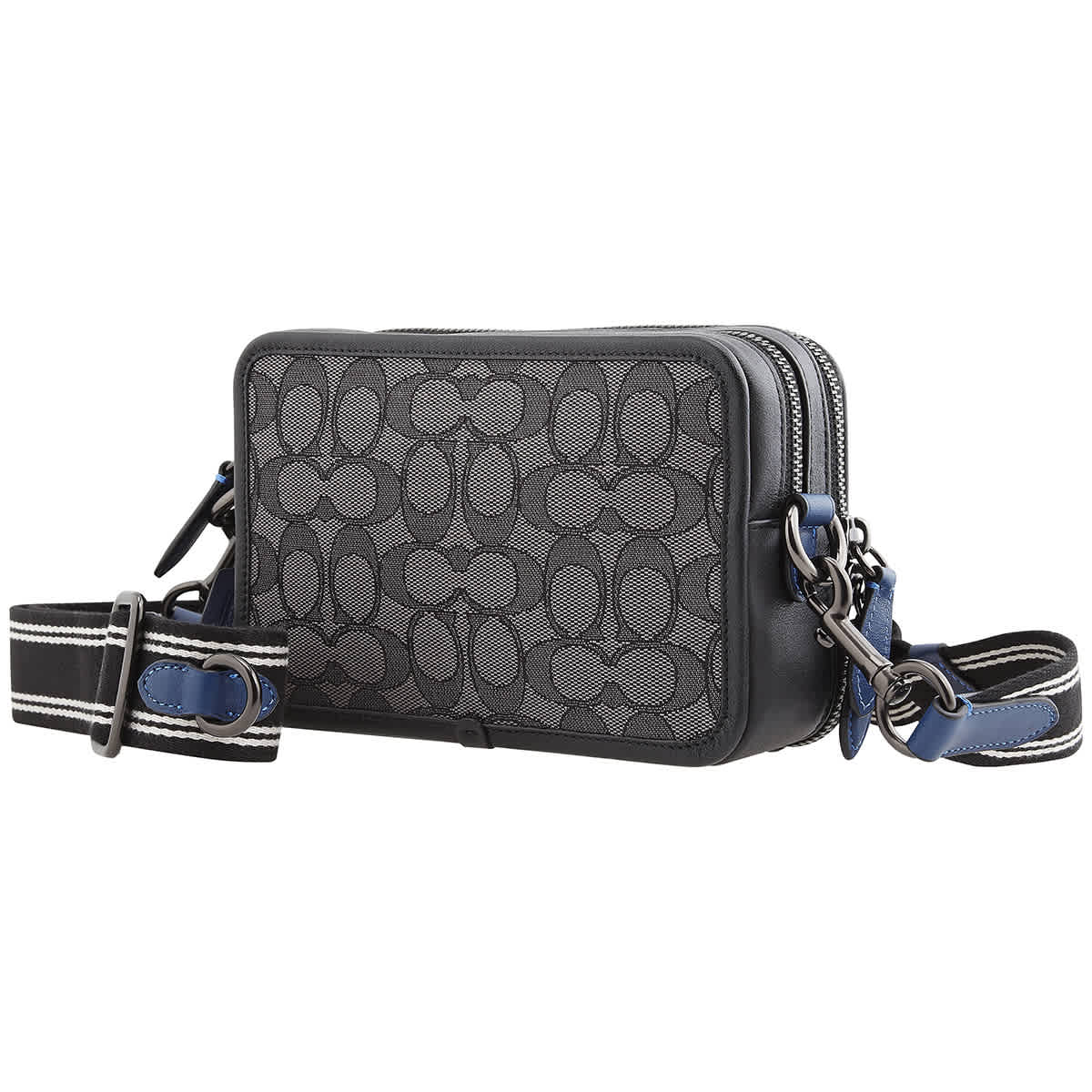 Coach Mens Charter Crossbody In Signature Jacquard In Black,grey ModeSens