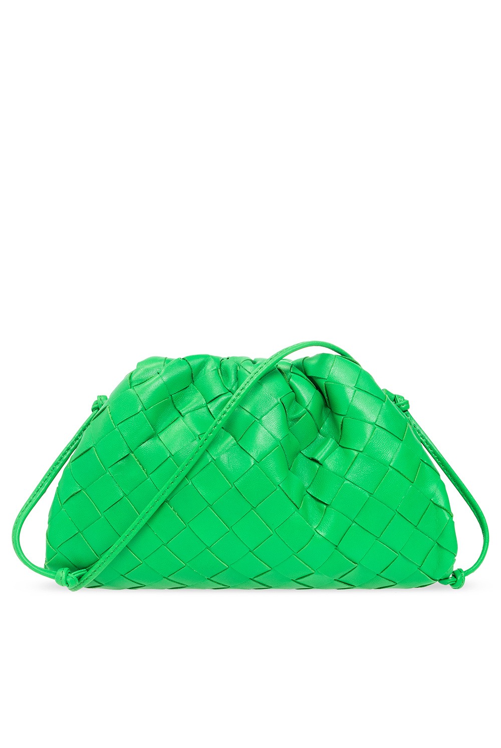 Bottega Veneta The Pouch Mini Intrecciato Leather Clutch In Parakeet/gold