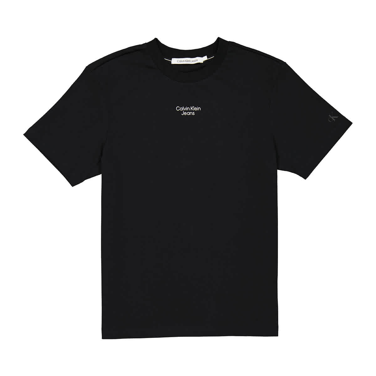 CALVIN KLEIN CALVIN KLEIN BLACK STACK MICRO LOGO RELAXED-FIT T-SHIRT