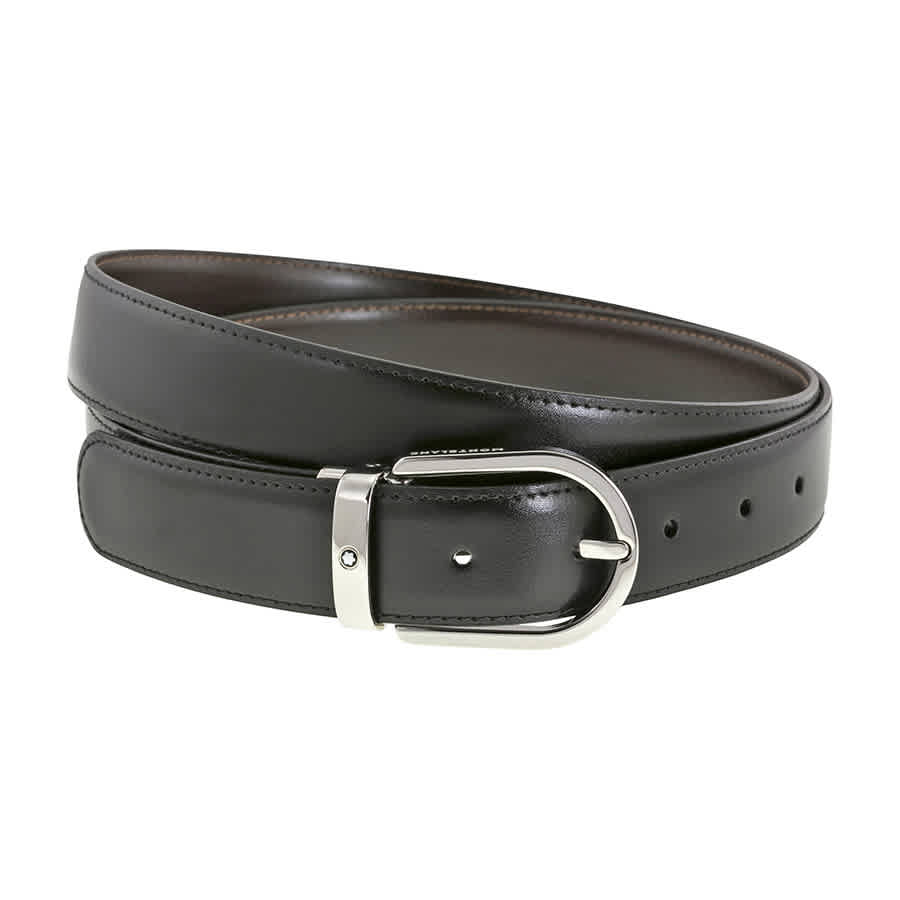 Shop Montblanc Reversible Black/brown Leather Belt 128135