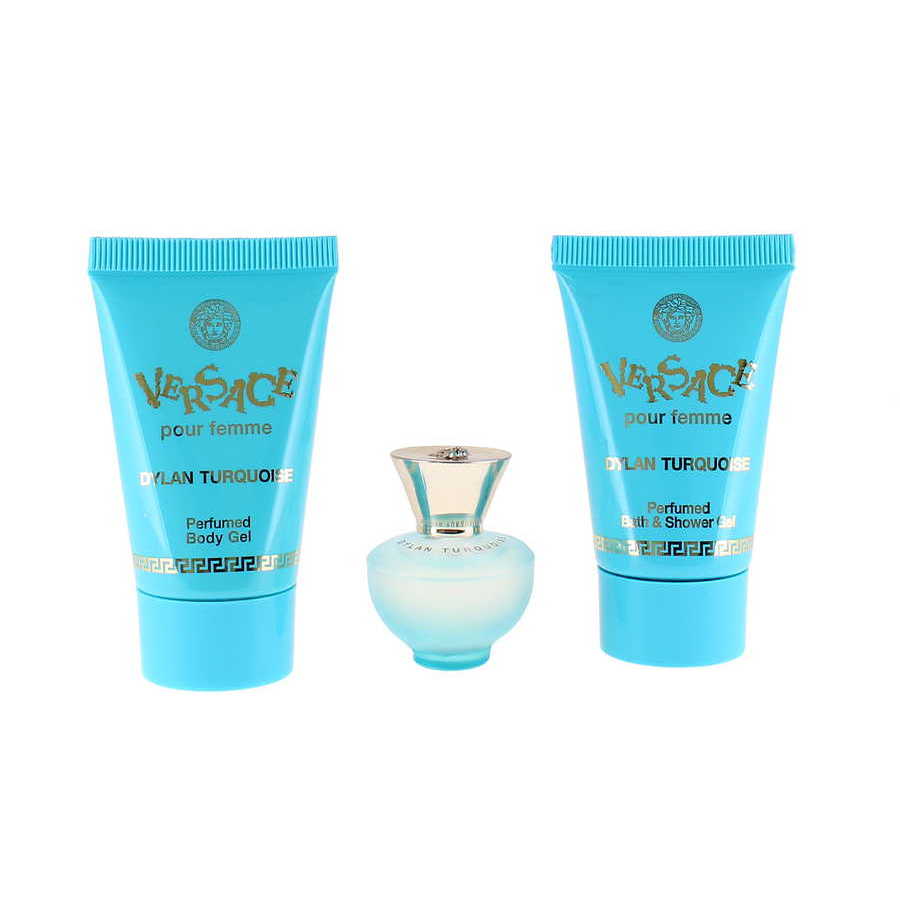 Versace Ladies Dylan Turquoise Gift Set Fragrances 8011003858620 In Pink / Turquoise