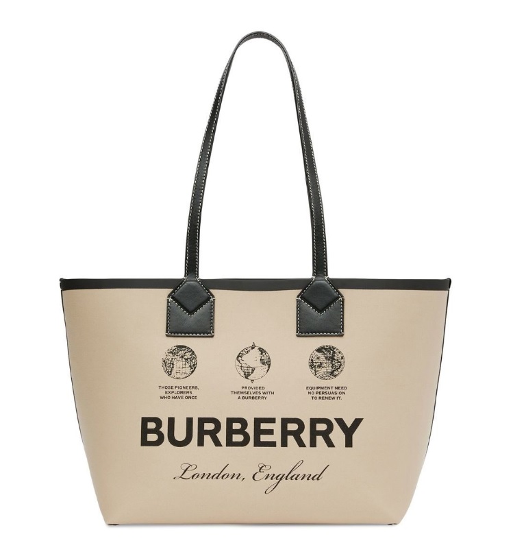 Burberry Logo-print Cotton Tote Bag In Beige