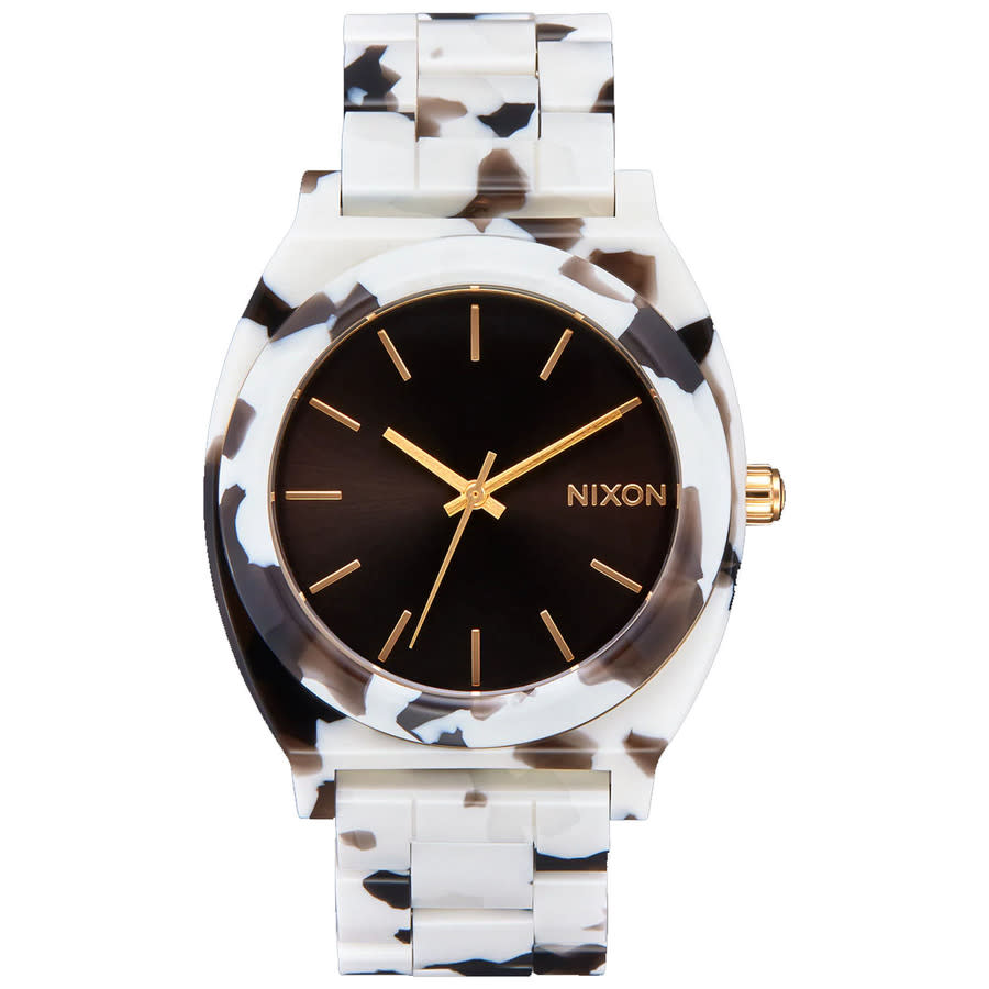 Nixon Time Teller Matte Black, Gold, & Burgundy Watch