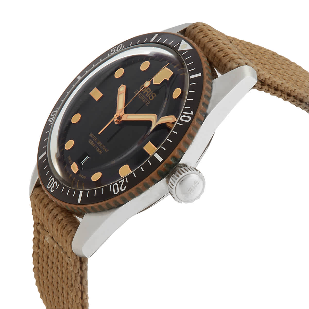 Shop Oris Divers Automatic Black Dial Watch 01 733 7707 4354 In Black / Gold Tone