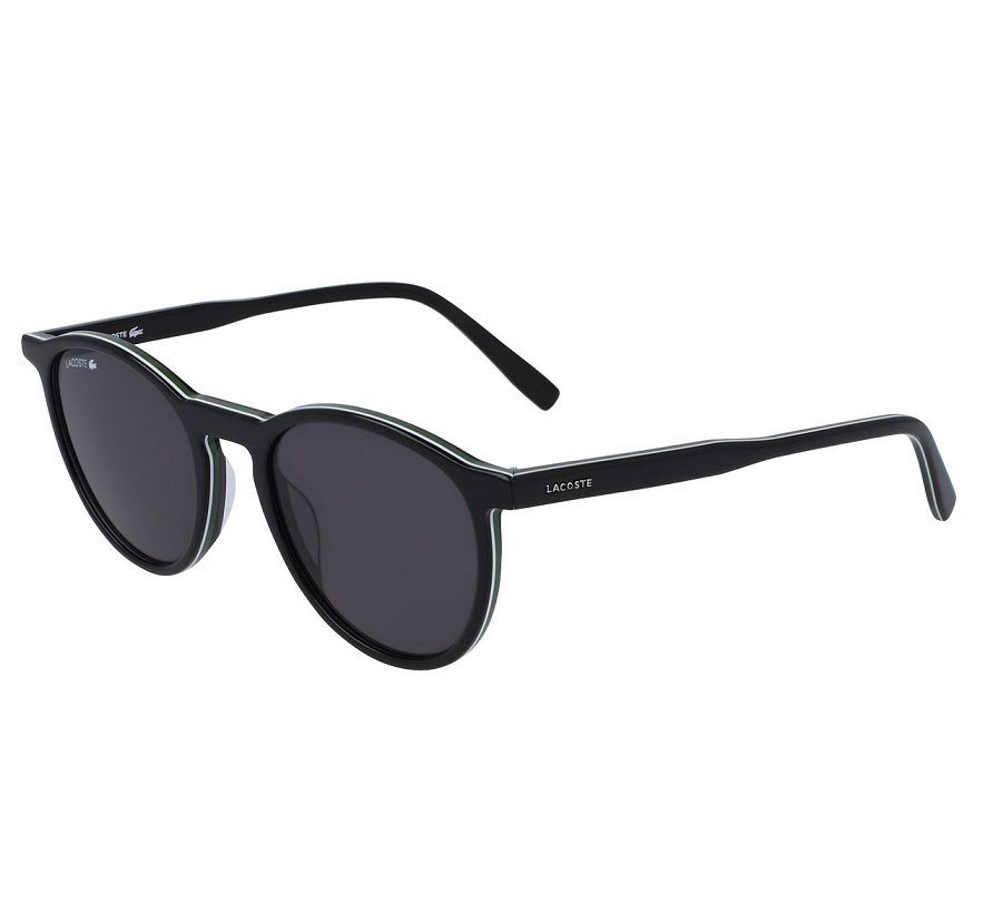 Lacoste Grey Round Unisex Sunglasses L902s 001 50 20 145 In Black,green,grey,white