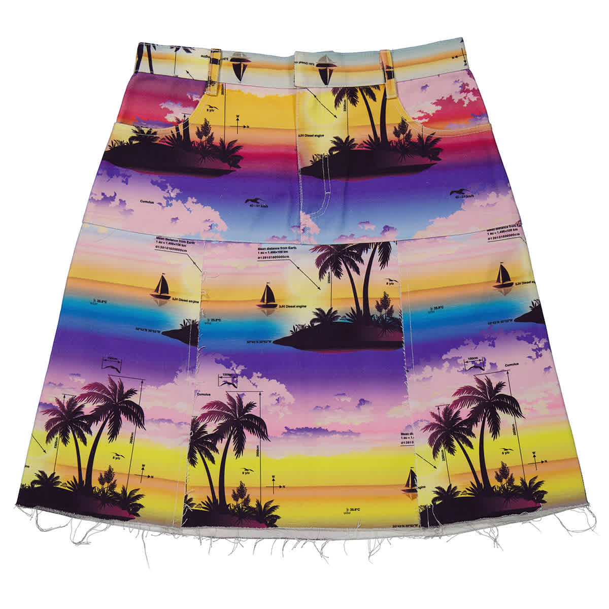 Ksenia Schnaider Ladies Multicolor Demi-denim Skirt