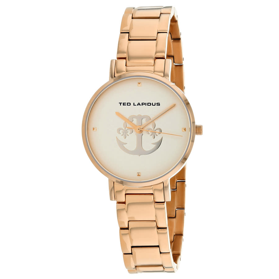 Shop Ted Lapidus Classic Quartz Rose Gold Dial Ladies Watch A0742urpx In Gold / Gold Tone / Rose / Rose Gold / Rose Gold Tone