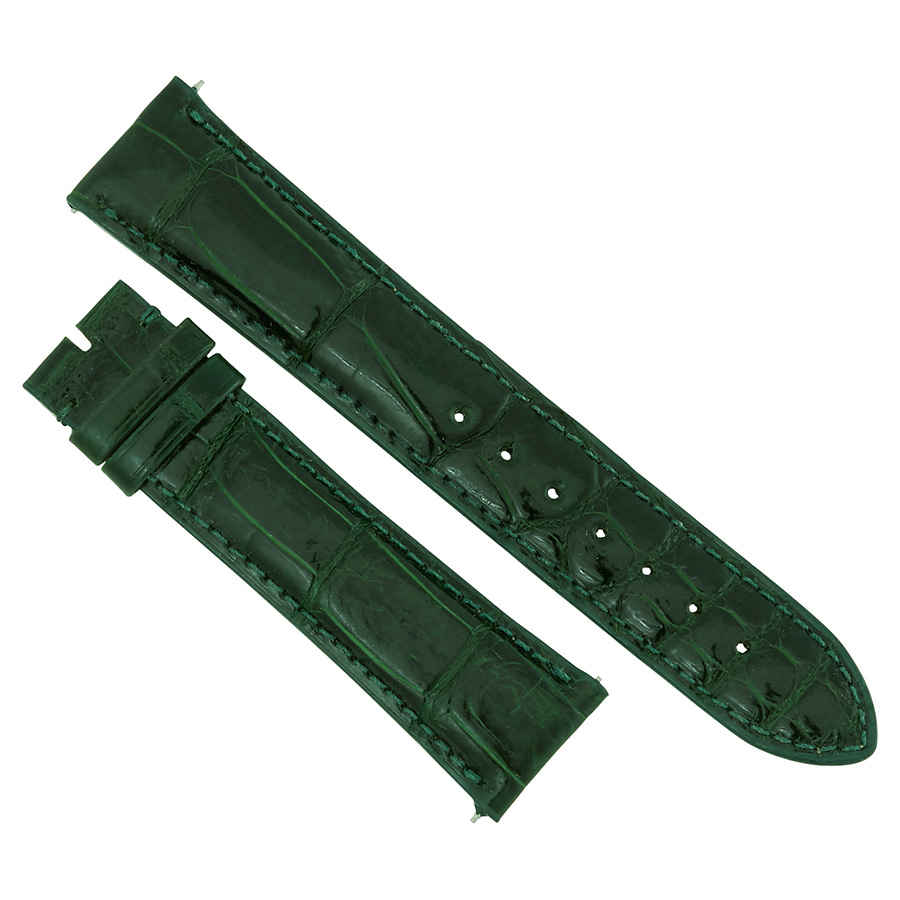 Hadley Roma 21 Mm Shiny Green Alligator Leather Strap