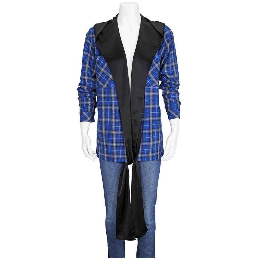 FILLES À PAPA FILLES A PAPA LADIES BLUE KENNY CREPE HOODED JACKET