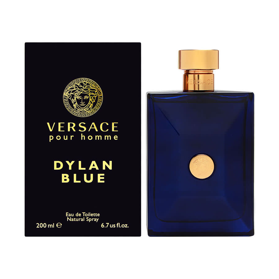 Versace Mens Dylan Blue Men Edt Spray 6.8 oz (200 Ml) In Black / Blue / Violet