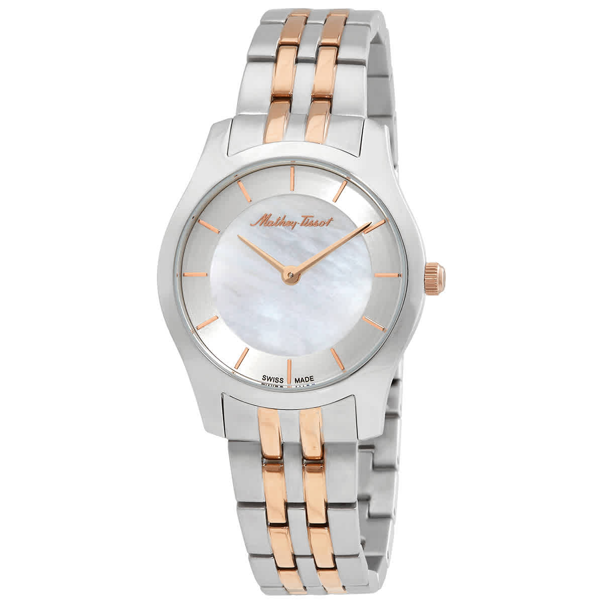 Shop Mathey-tissot Tacy Quartz Ladies Watch D949bi In Two Tone  / Gold Tone / Mother Of Pearl / Rose / Rose Gold Tone