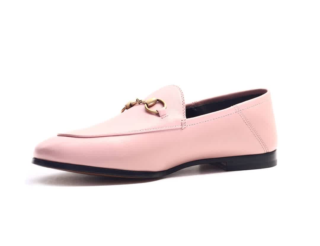 Gucci Brixton Collapsible-heel Leather Loafers In Pink