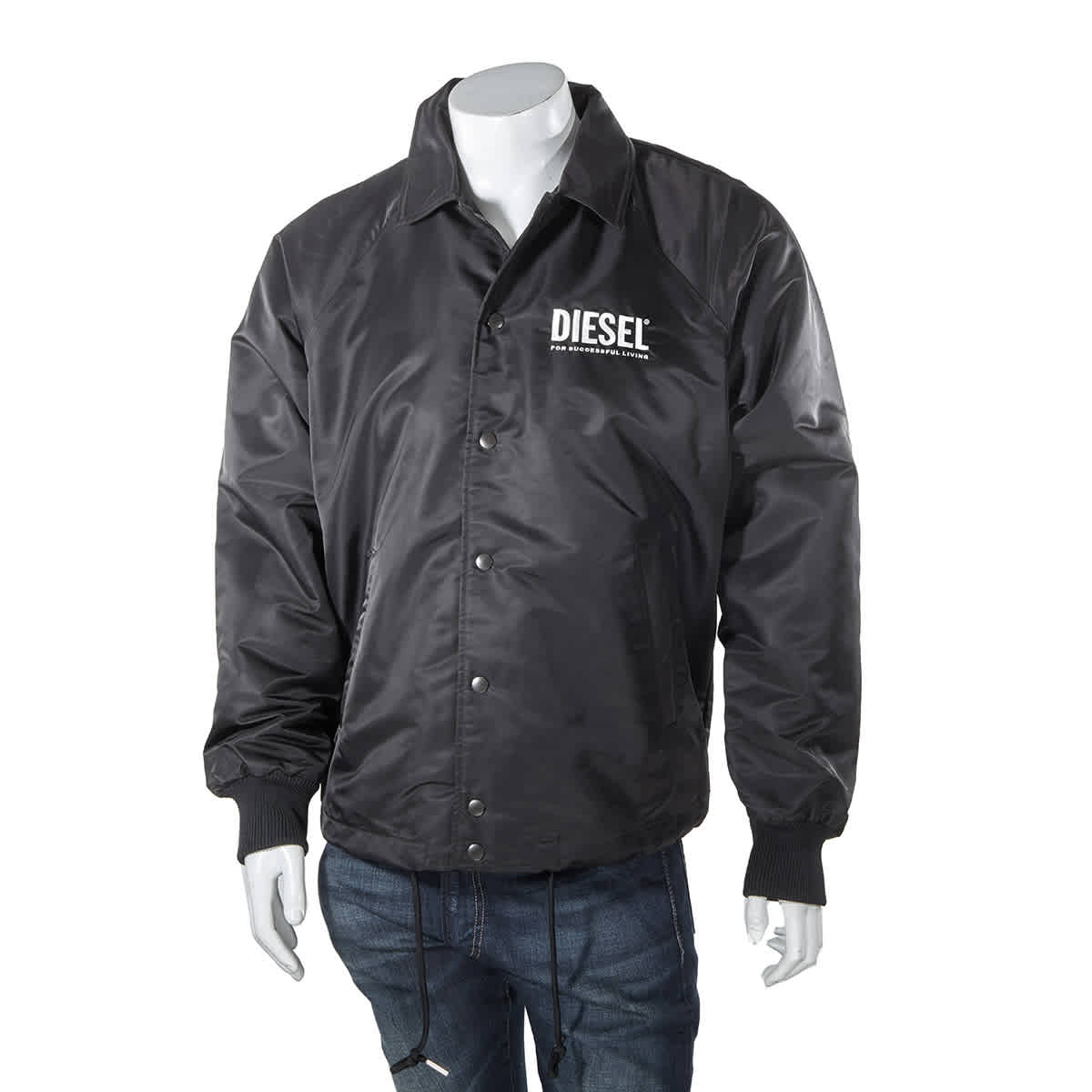 DIESEL MENS J-AKIO-A LOG JACKET IN BLACK