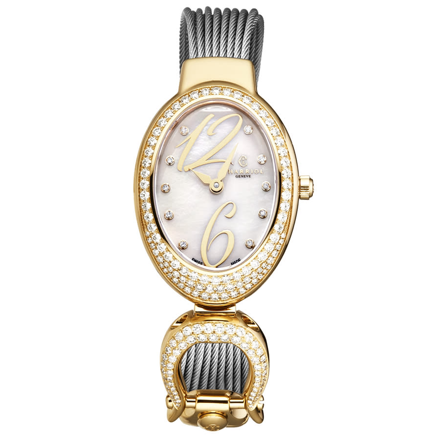 Shop Charriol Marie-olga Quartz Diamond Ladies Watch Moyd1.570.o02 In Gold Tone / Mother Of Pearl / White / Yellow