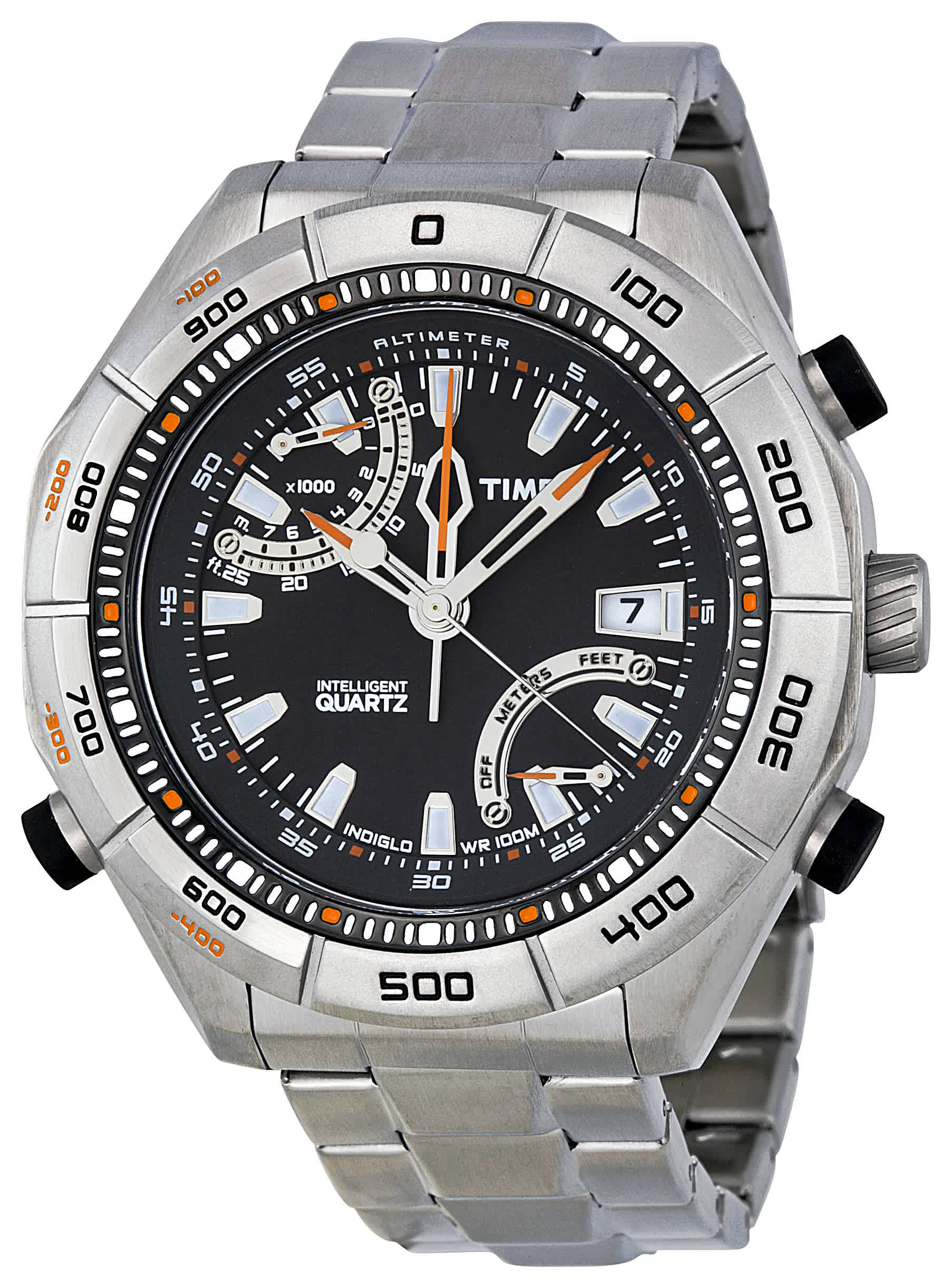 Timex Intelligent Quartz Mens Quartz Watch T2n727 In Black / Digital / Skeleton