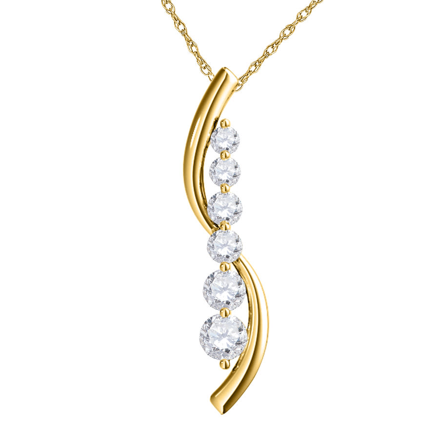 Click to view more detailed imagery on our partner's website Maulijewels Ladies 14k Yellow Gold 0.5 Ct Round Cut White Diamond Box Pendant Necklace With 18'' 14k Yellow Gold In Gold Tone,silver Tone,white,yellow