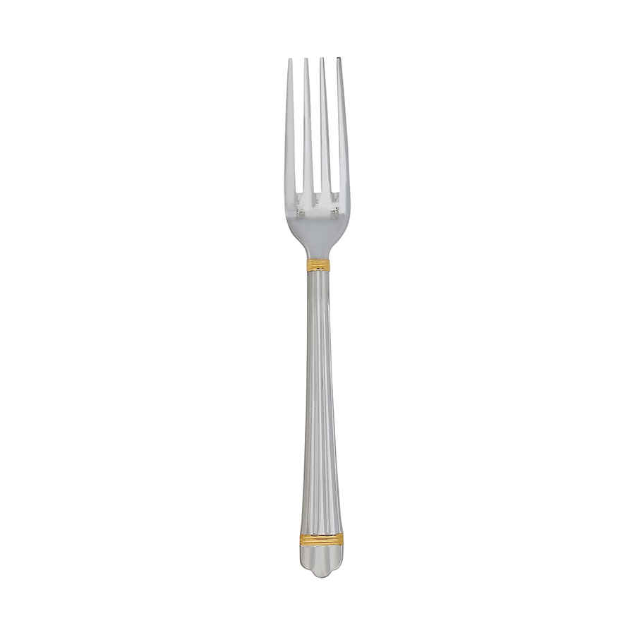 Christofle Silver Plated Aria Gold Dinner Fork 1022-003 In Gold / Silver