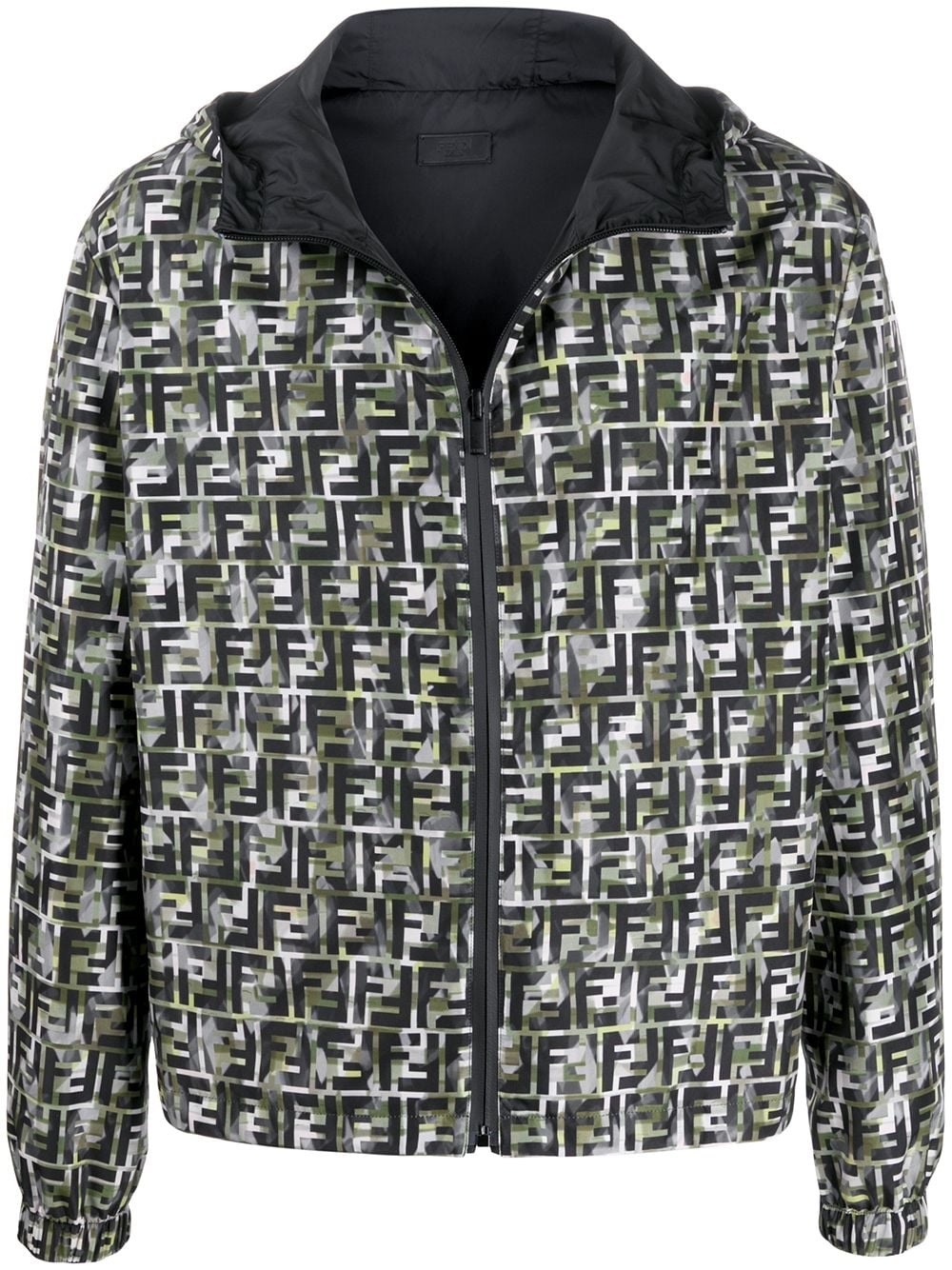 FENDI MENS GREEN FF REVERSIBLE WINDBREAKER