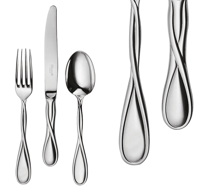 Christofle Silver Plated Galea Salad Serving Fork 0047-083 In Silver