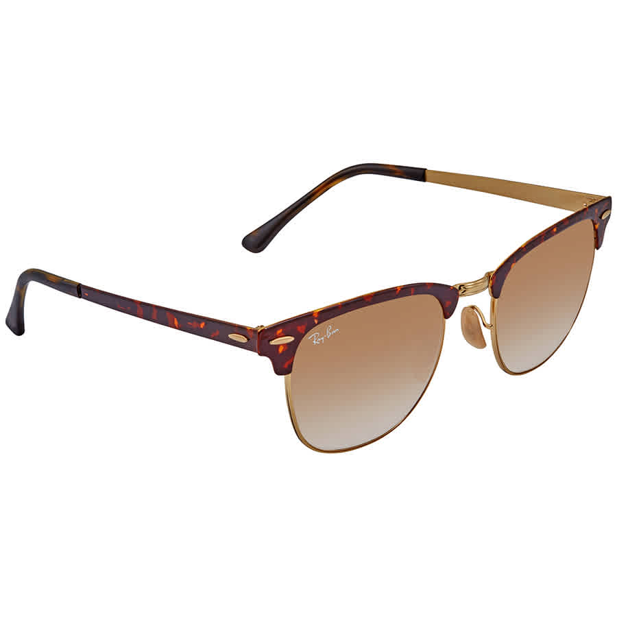 Ray Ban Rayban Clubmaster Metal Light Brown Gradient Sunglasses Rb3716 90085151 In Brown,tortoise