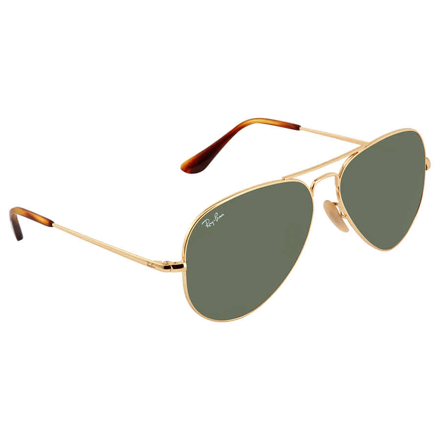 Ray Ban Crystal Green Aviator Unisex Sunglasses Rb3689 914731 58 In Green